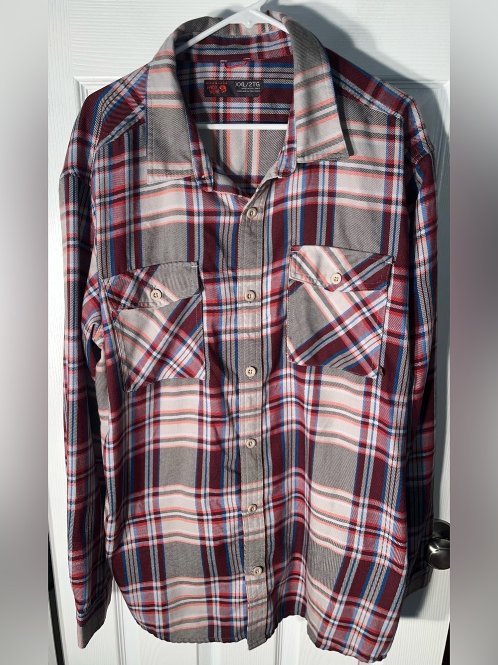 Men’s Mountain Hardwear Long Sleeve Button Shirt Plaid Size XXL Polyester
